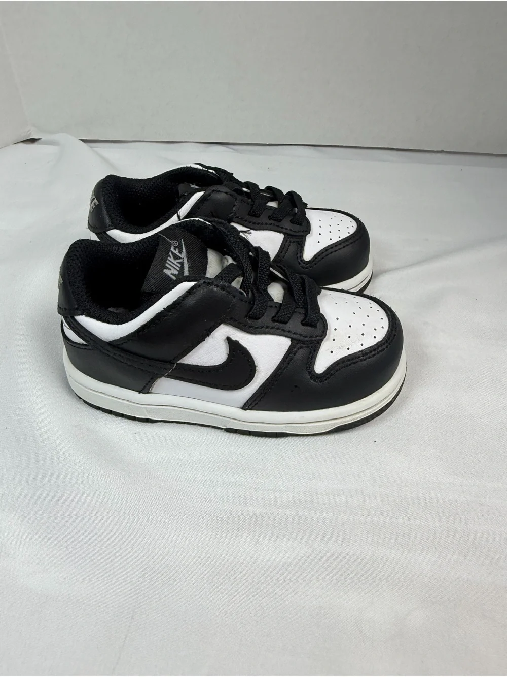 Nike Dunk Low Toddler Size 6C Black White Panda Leather Shoes Sneakers - Picture 4 of 9